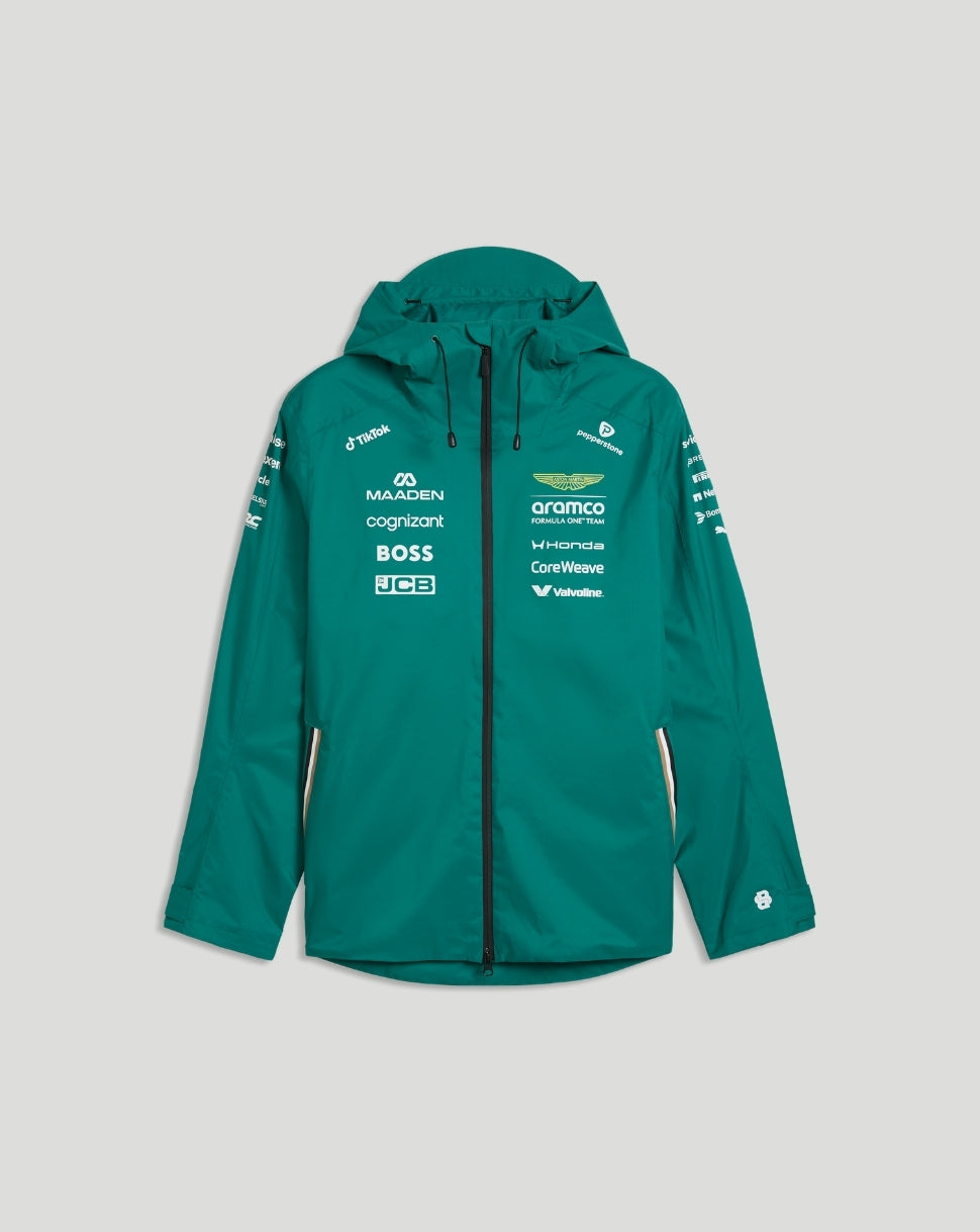 Aston Martin F1 Men's Team Rain Jacket - Green