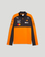 Front view of McLaren Team Half Zip Sweat in navy and orange with chest logos.