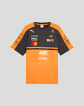 Papaya orange and charcoal McLaren Team T-Shirt with sponsor logos on front