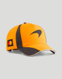 Papaya McLaren unisex team baseball cap with a black brim and Mastercard patch on the side