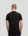 Back view of black McLaren Piastri Core T-Shirt with small orange Puma logo on the upper back