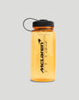 Orange McLaren 600ml water bottle with black screw cap and carrying loop