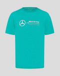 Mens Mercedes-AMG Petronas F1 Fanwear Large Logo T-Shirt - Blue