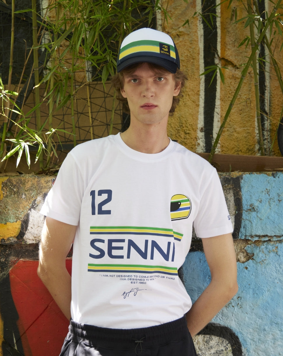 Unisex Senna 12 Stripe T-Shirt  - White