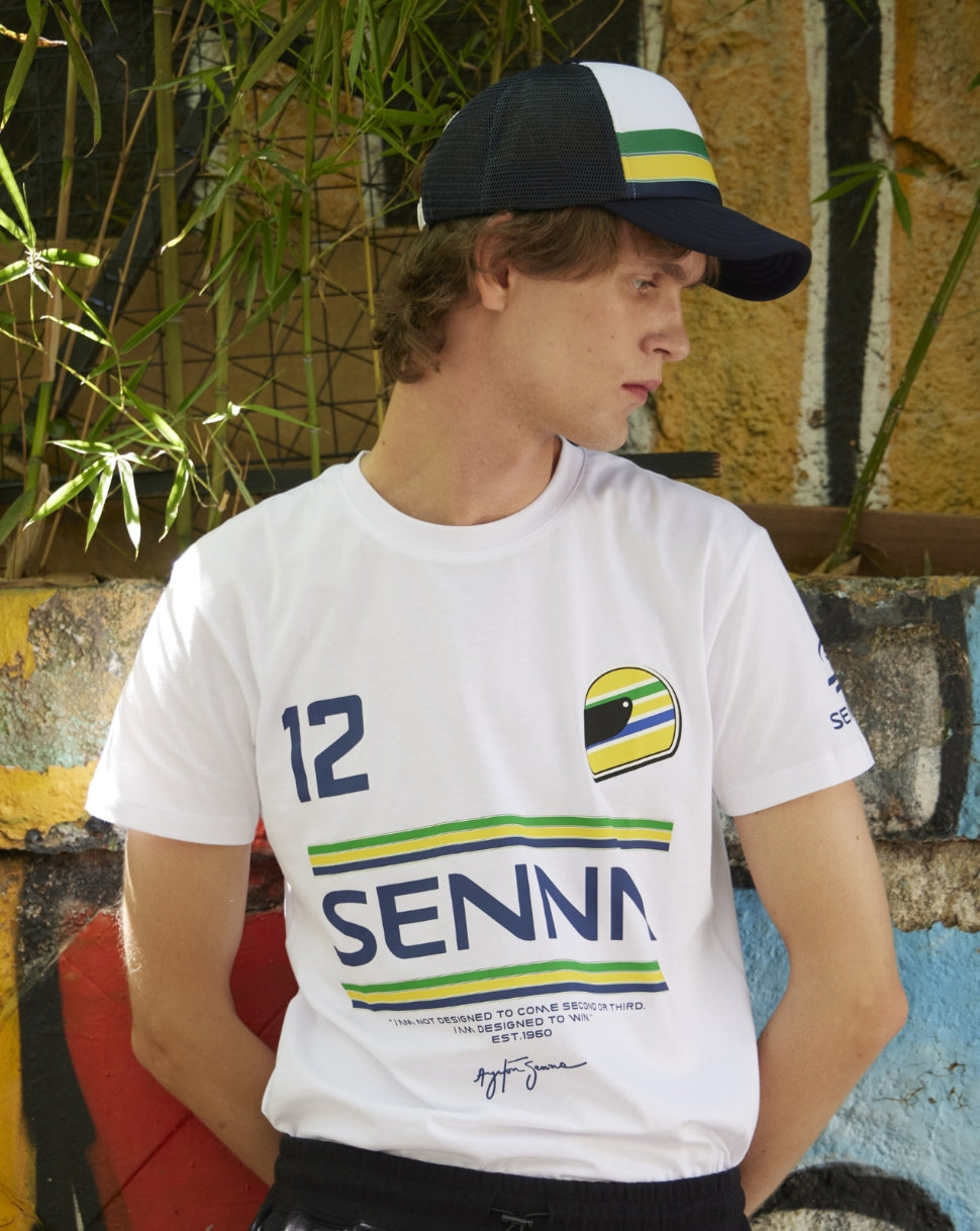 Unisex Senna 12 Stripe T-Shirt  - White