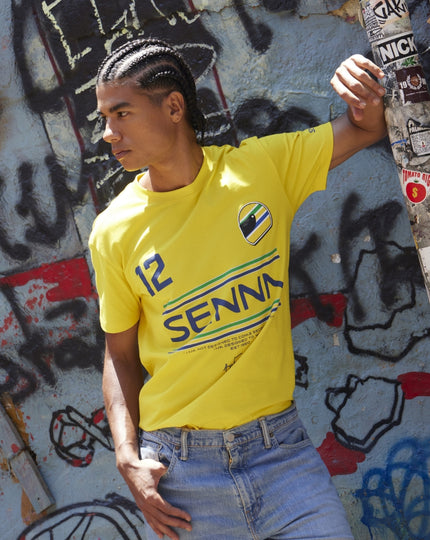 Unisex Senna 12 Stripe T-Shirt - Yellow
