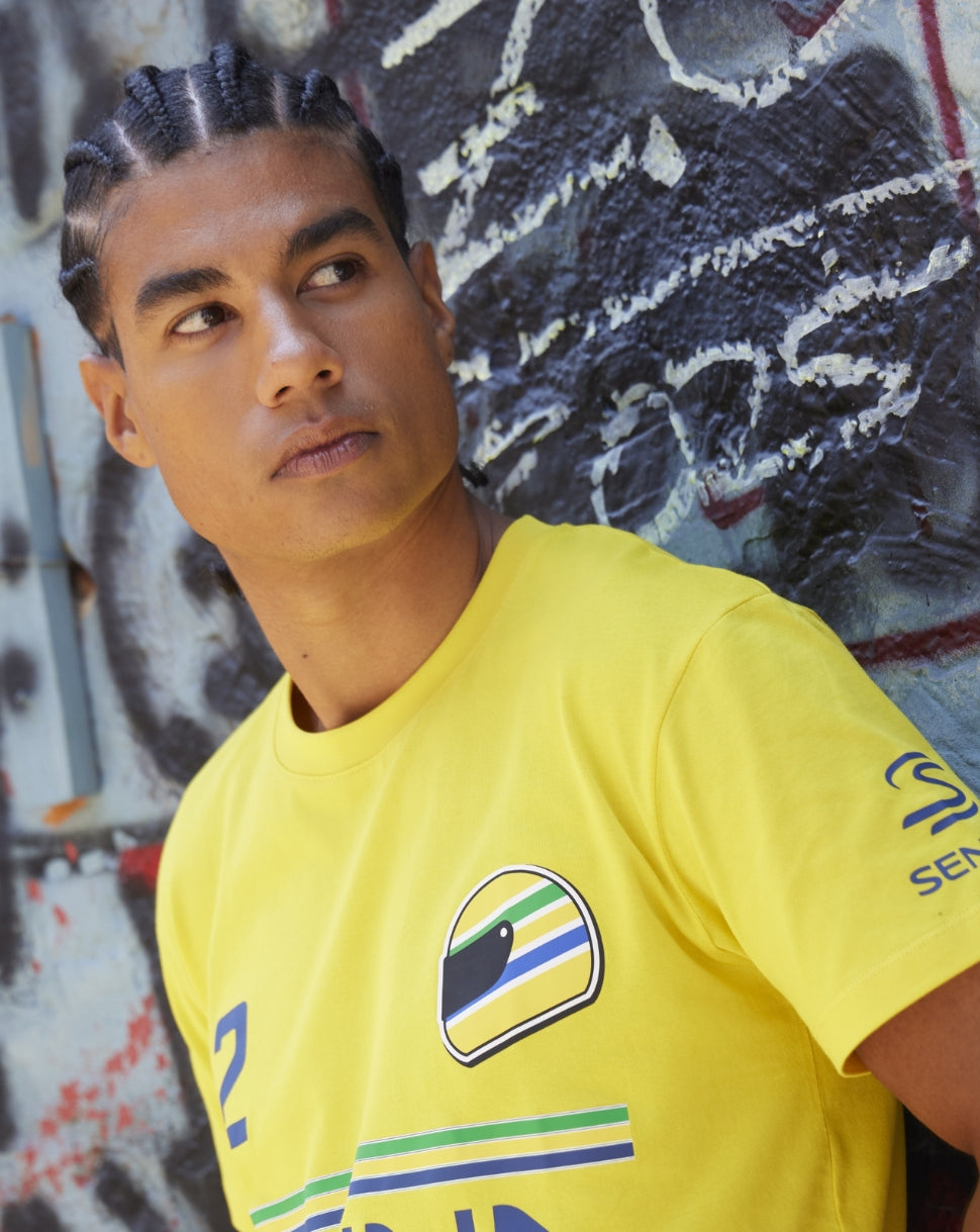 Unisex Senna 12 Stripe T-Shirt - Yellow
