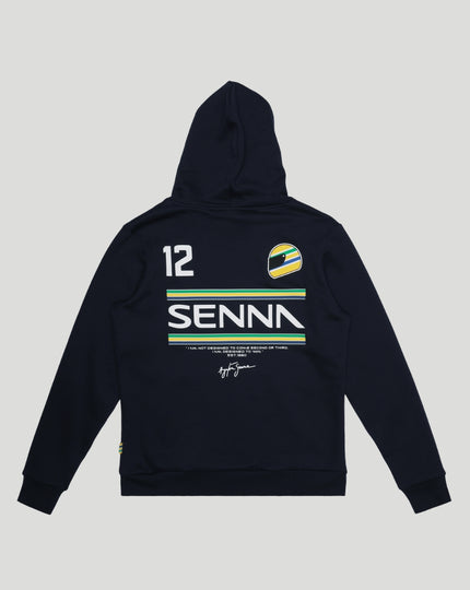 Unisex Senna #12 Stripe Pullover Hoodie  -  Navy
