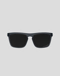 Front view of Frosted black SunGod McLaren Renegades Plus sunglasses in dark frame with black lenses and McLaren branding