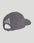 Rear view of grey unisex Audi Team cap with adjustable strap and metallic three-bar accent