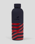 Navy Silverstone 500ml water bottle with soft PU finish and a red band near the base