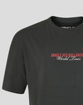 Front view of a black World Tour T‑shirt showing the chest Oracle Red Bull Racing graphic.