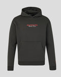 Front view of black Oracle Red Bull Racing World Tour Hoodie with a small chest graphic