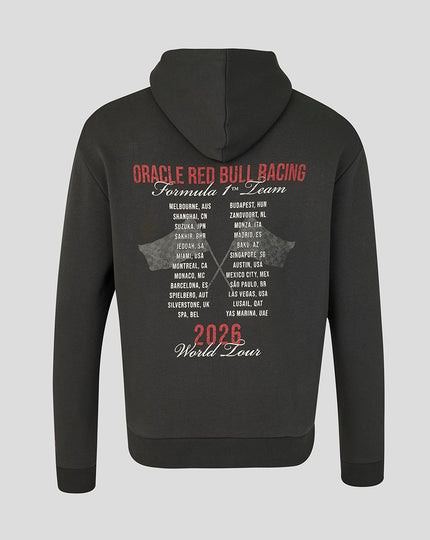 Oracle Red Bull Racing Unisex World Tour Relaxed Fit Pullover Hoodie - Black