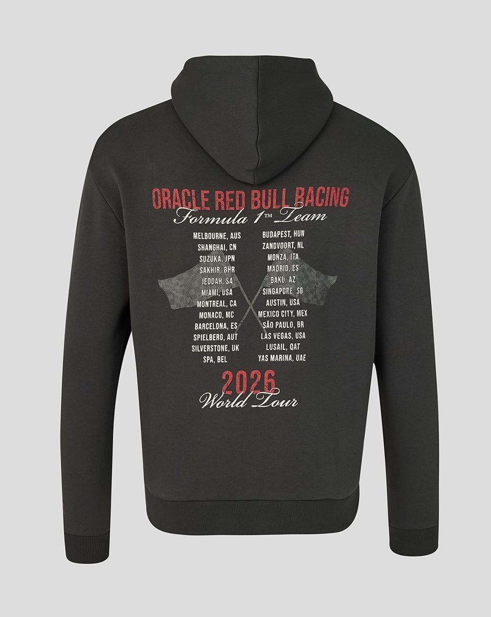 Oracle Red Bull Racing Unisex World Tour Relaxed Fit Pullover Hoodie - Black