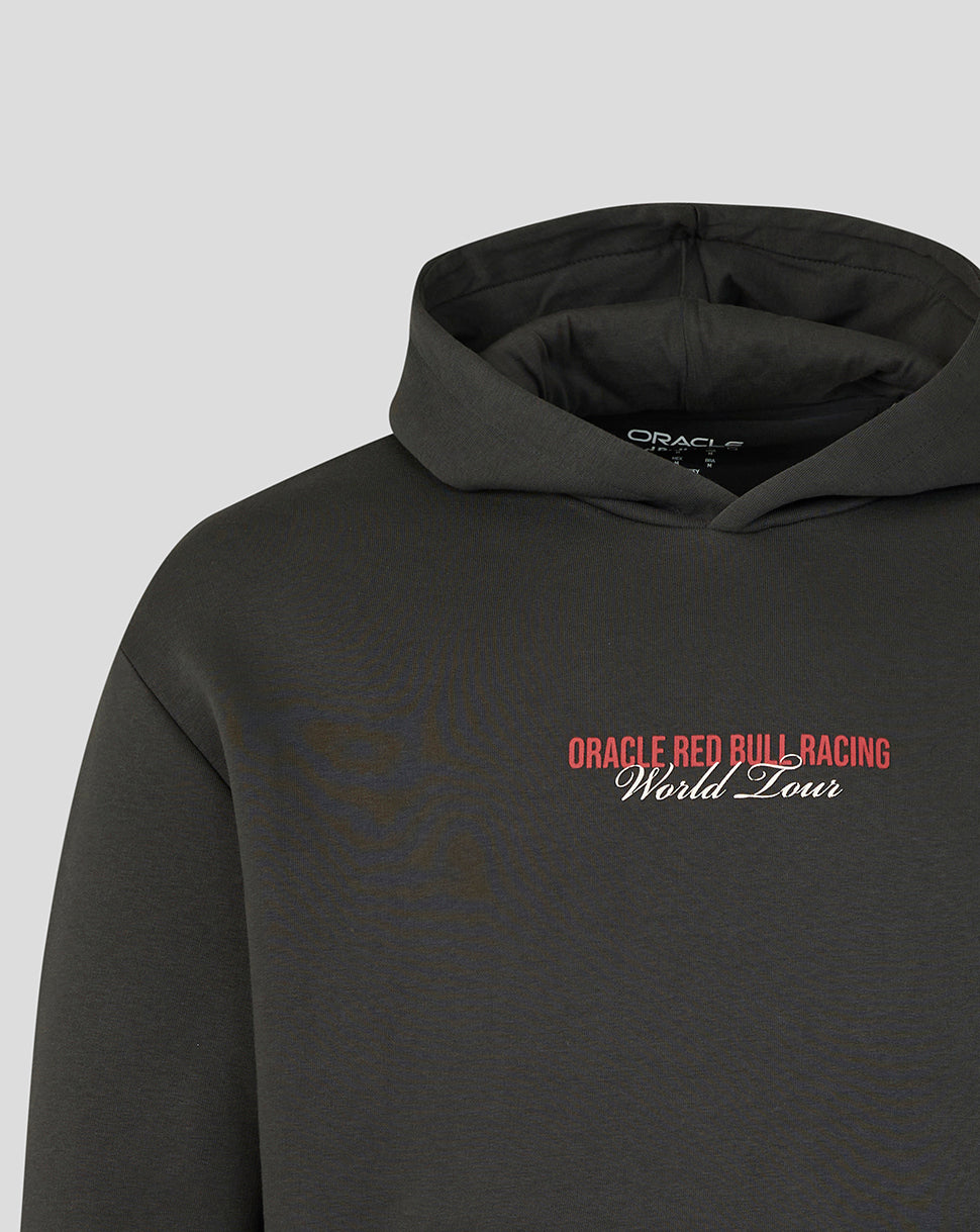 Oracle Red Bull Racing Unisex World Tour Relaxed Fit Pullover Hoodie - Black