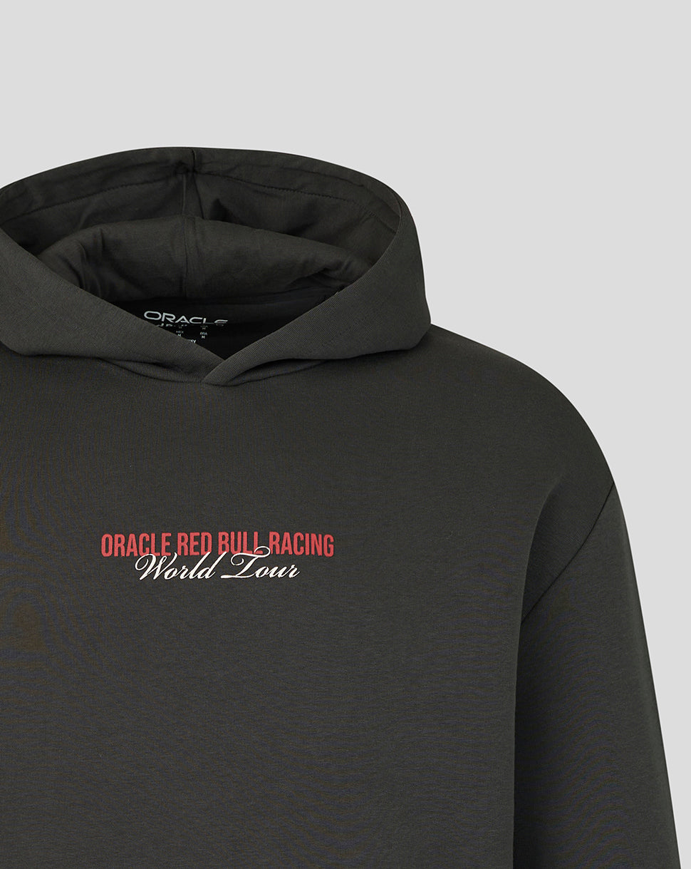 Oracle Red Bull Racing Unisex World Tour Relaxed Fit Pullover Hoodie - Black