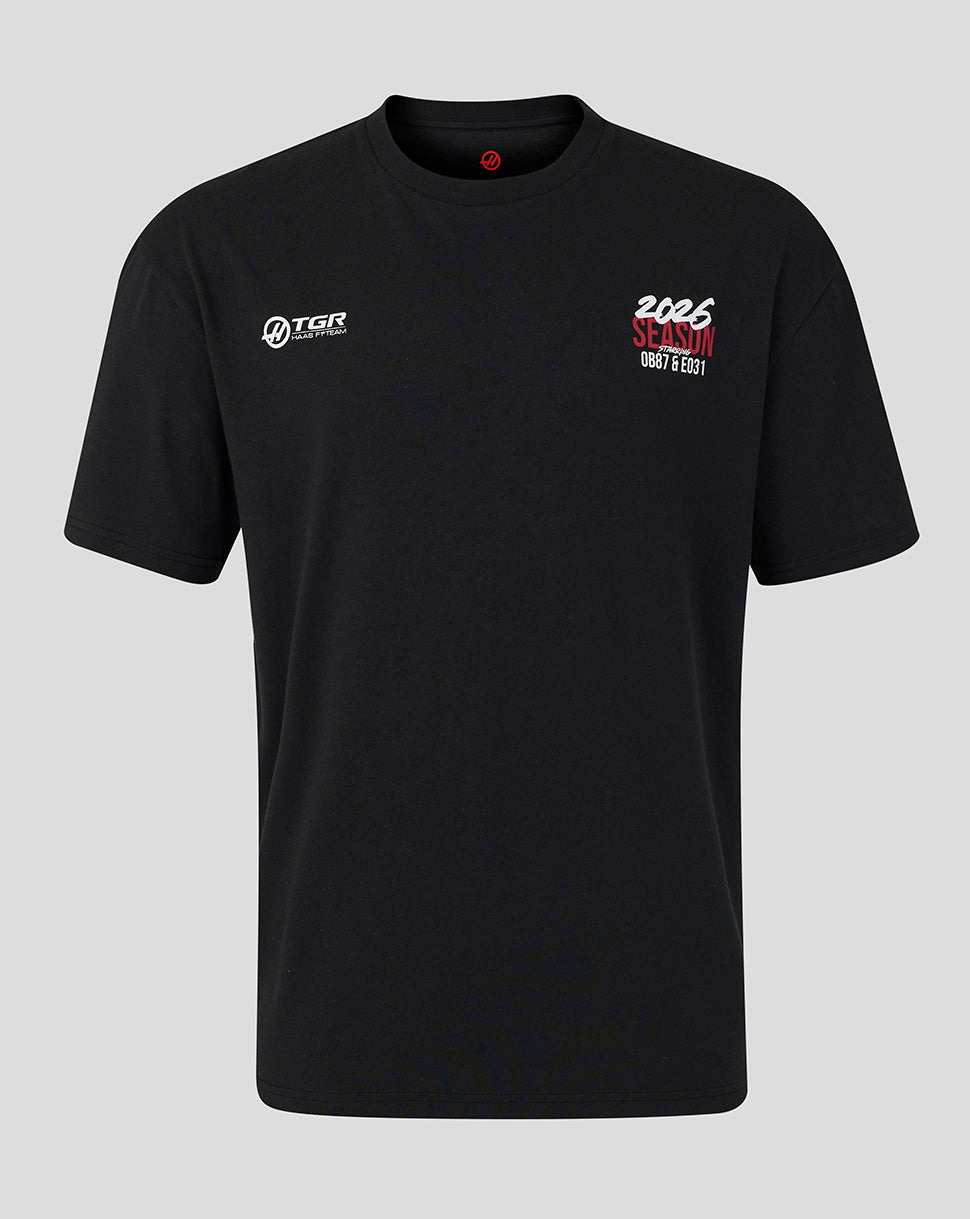 Official Haas Team Unisex World Tour Relaxed Fit T-Shirt - Black