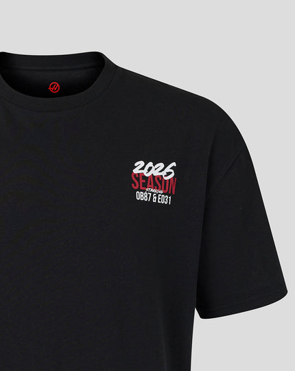 Official Haas Team Unisex World Tour Relaxed Fit T-Shirt - Black