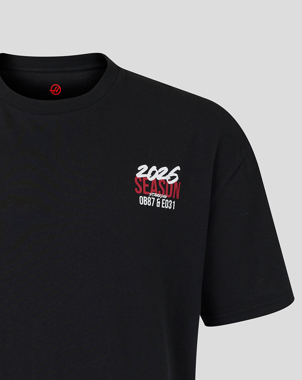 Official Haas Team Unisex World Tour Relaxed Fit T-Shirt - Black