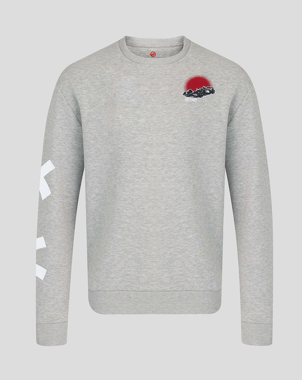 Official Haas Team Unisex Graphic Sweater - Grey Marl
