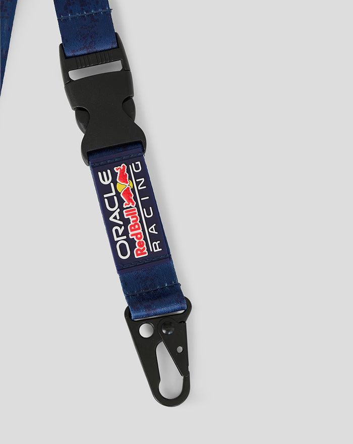 Blue Oracle Red Bull Racing 2026 team lanyard with a black quick release buckle