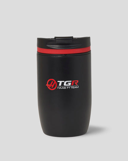 Official Haas Team Travel Coffee Cup - Black/Flame Scarlet