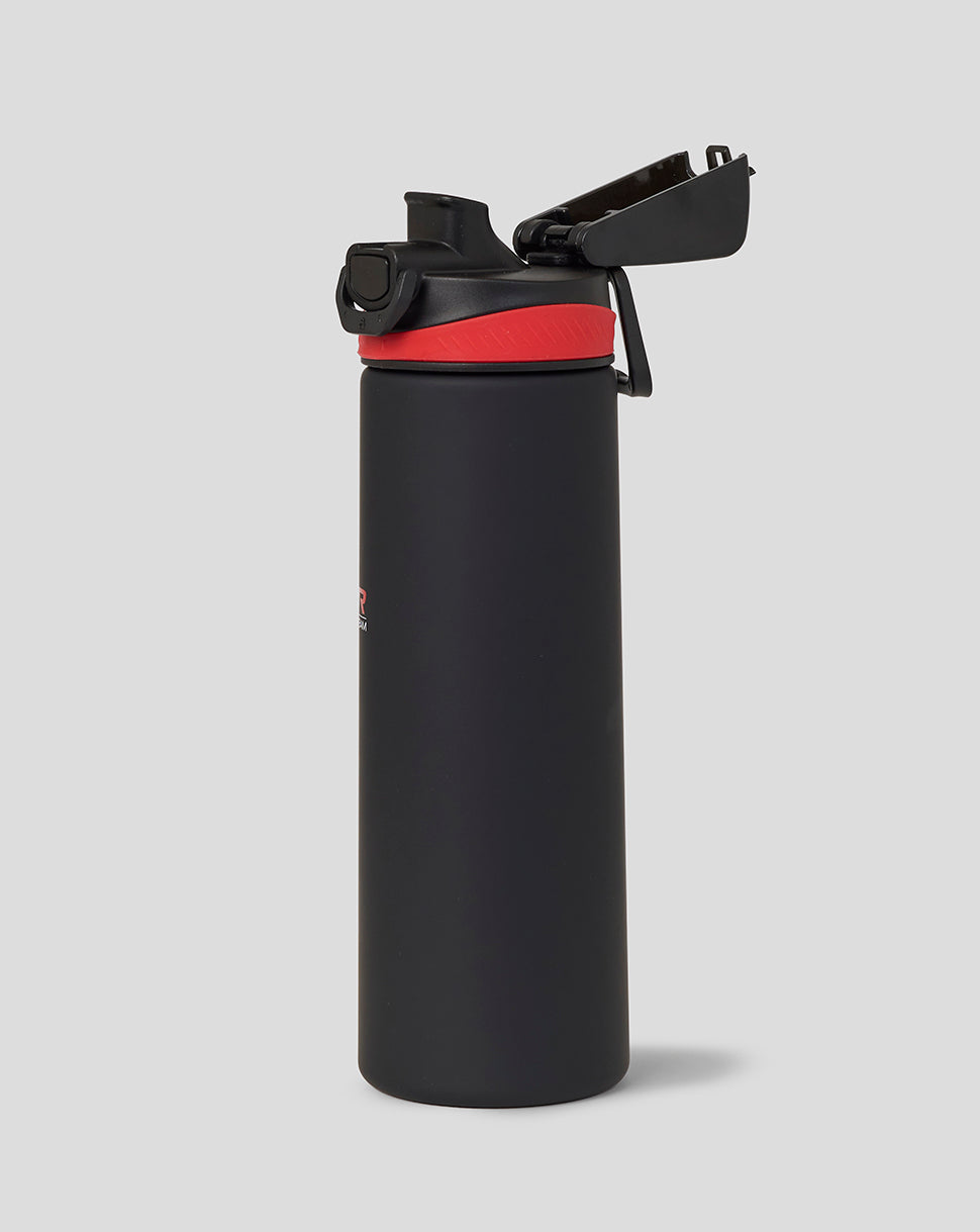 Official Haas Team 750Ml Water Bottle - Black/Flame Scarlet