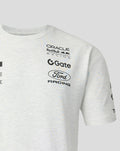 Unisex off white marl short sleeve T shirt with Oracle Red Bull Racing logos on the chest