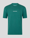 Green heritage short sleeve t shirt with SILVERSTONE branding on chest and upper back.