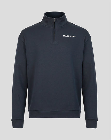 Silverstone Unisex Heritage Quarter Zip Sweater - Dark Navy