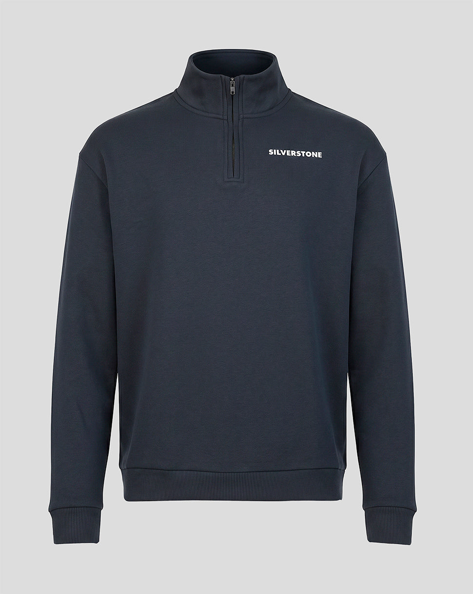 Silverstone Unisex Heritage Quarter Zip Sweater - Dark Navy