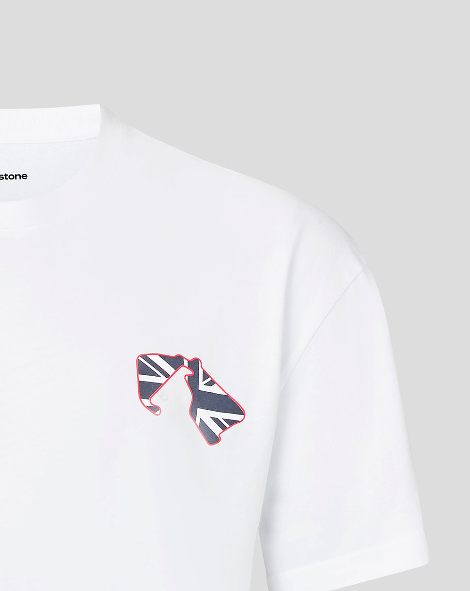 Silverstone Unisex British Injection Linear Back T-Shirt - White