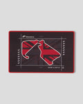Silverstone PU Fridge Magnet with red border and Union Jack inspired graphic featuring the circuit map and coordinates