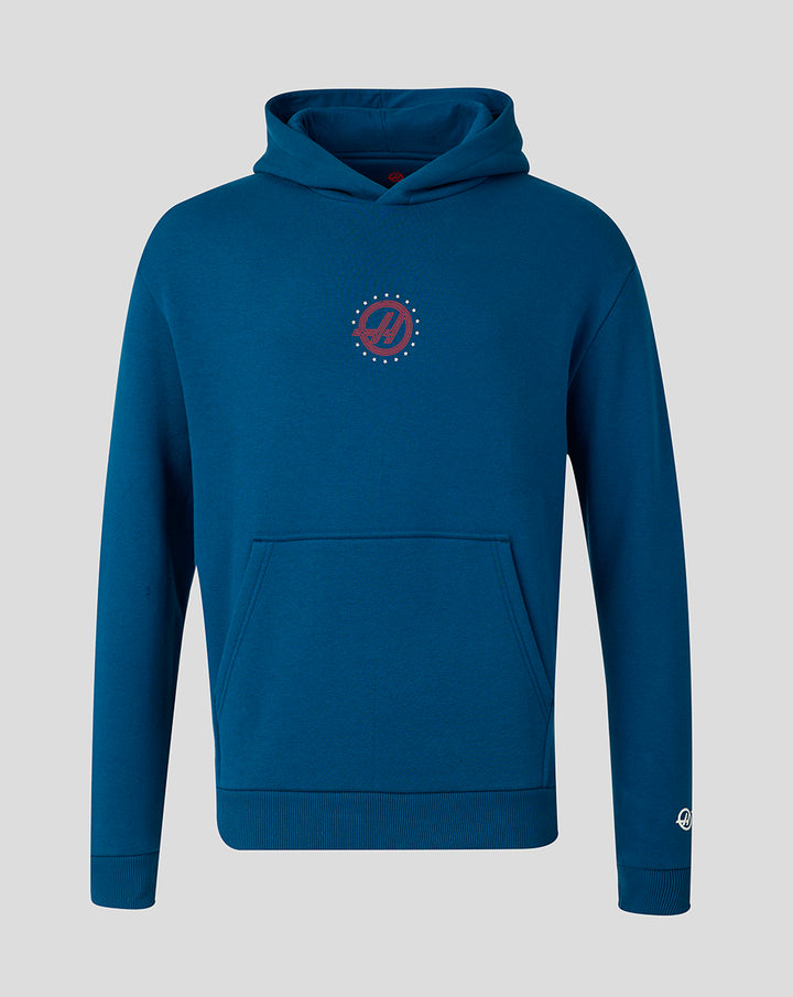 Official Haas Team Unisex USA Roundel Hoodie - Poseidon