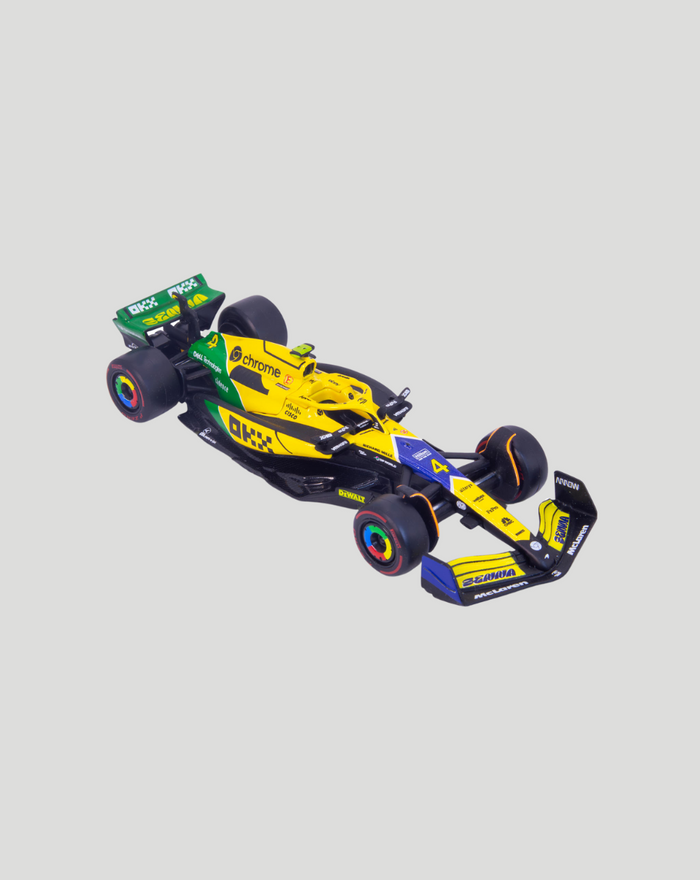 1:43 scale McLaren MCL38 2024 Norris with Ayrton Senna livery model car