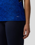 Close up of blue Oracle Red Bull Racing Set Up T Shirt showing AerTek moisture wicking and pixel pattern