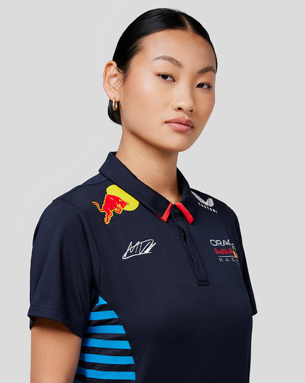 Oracle Red Bull Racing Women's Official Teamline Max Verstappen Short Sleeve Polo Shirt - Night Sky
