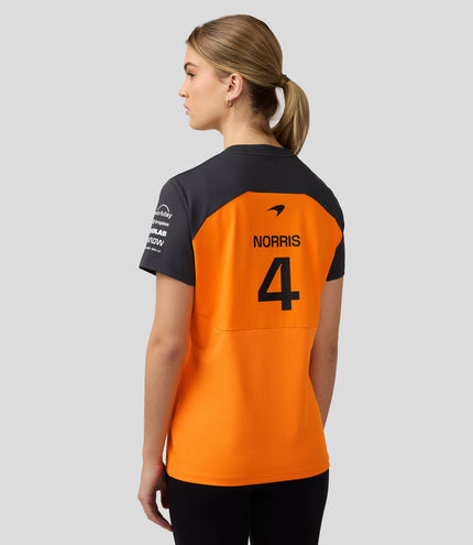 Official Womens McLaren F1 Teamwear Set Up T-Shirt Lando Norris - Papaya/Phantom