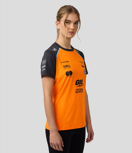 Official Womens McLaren F1 Teamwear Set Up T-Shirt Lando Norris - Papaya/Phantom