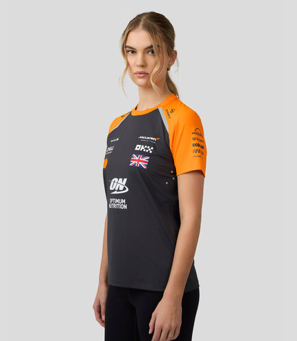 Official Womens McLaren F1 Teamwear Set Up T-Shirt Lando Norris - Phantom/Papaya