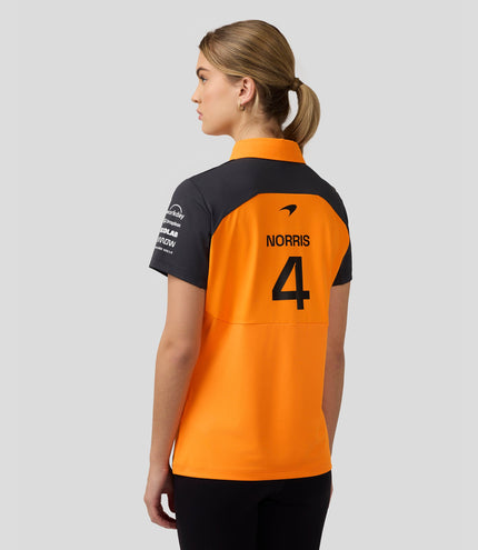 Official Womens McLaren Formula 1 Team Polo Shirt Lando Norris - Papaya/Phantom