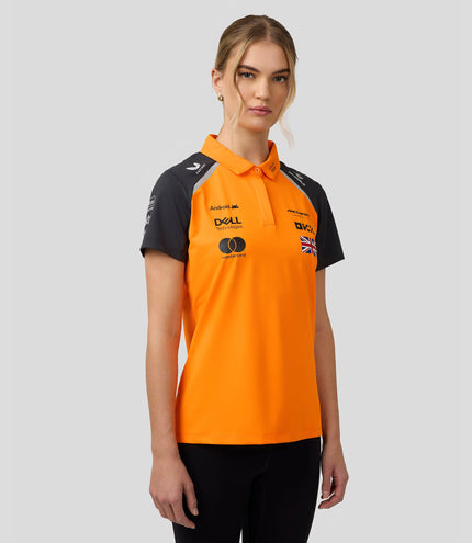 Official Womens McLaren Formula 1 Team Polo Shirt Lando Norris - Papaya/Phantom