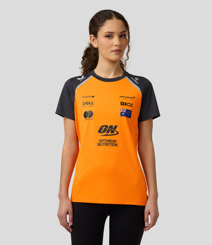 Official Womens McLaren F1 Teamwear Set Up T-Shirt Oscar Piastri- Papaya/Phantom