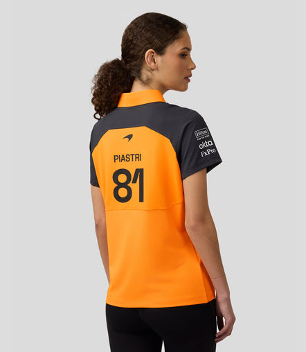 Official Womens McLaren Formula 1 Team Polo Shirt Oscar Piastri - Papaya/Phantom