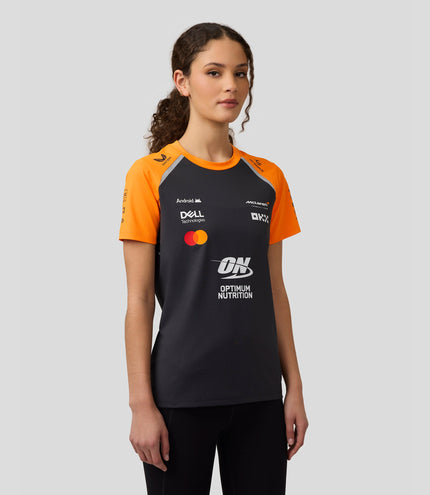 Official Womens McLaren F1 Teamwear Set Up T-Shirt - Phantom/Papaya