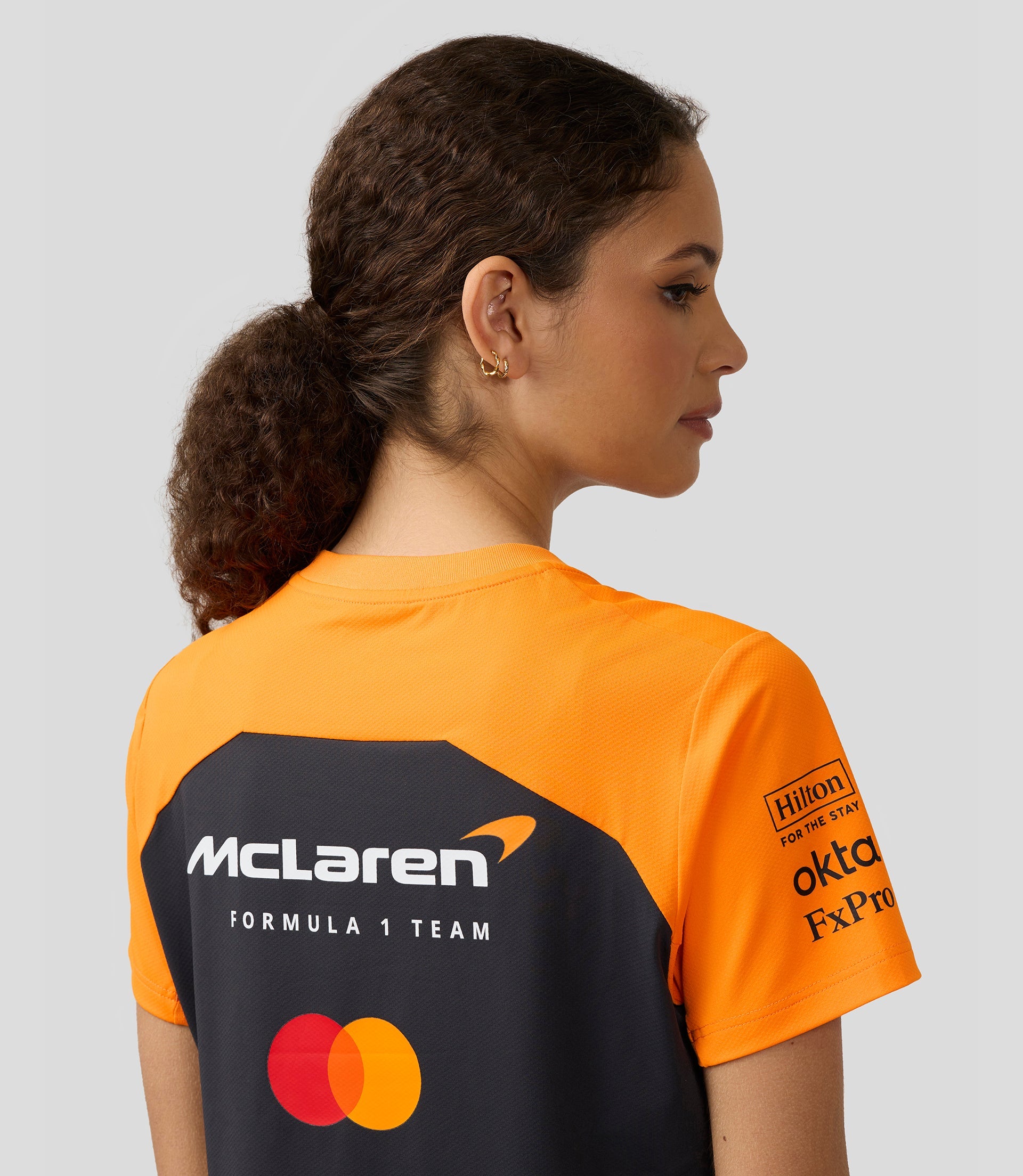 Official Womens McLaren F1 Teamwear Set Up T-Shirt - Phantom/Papaya