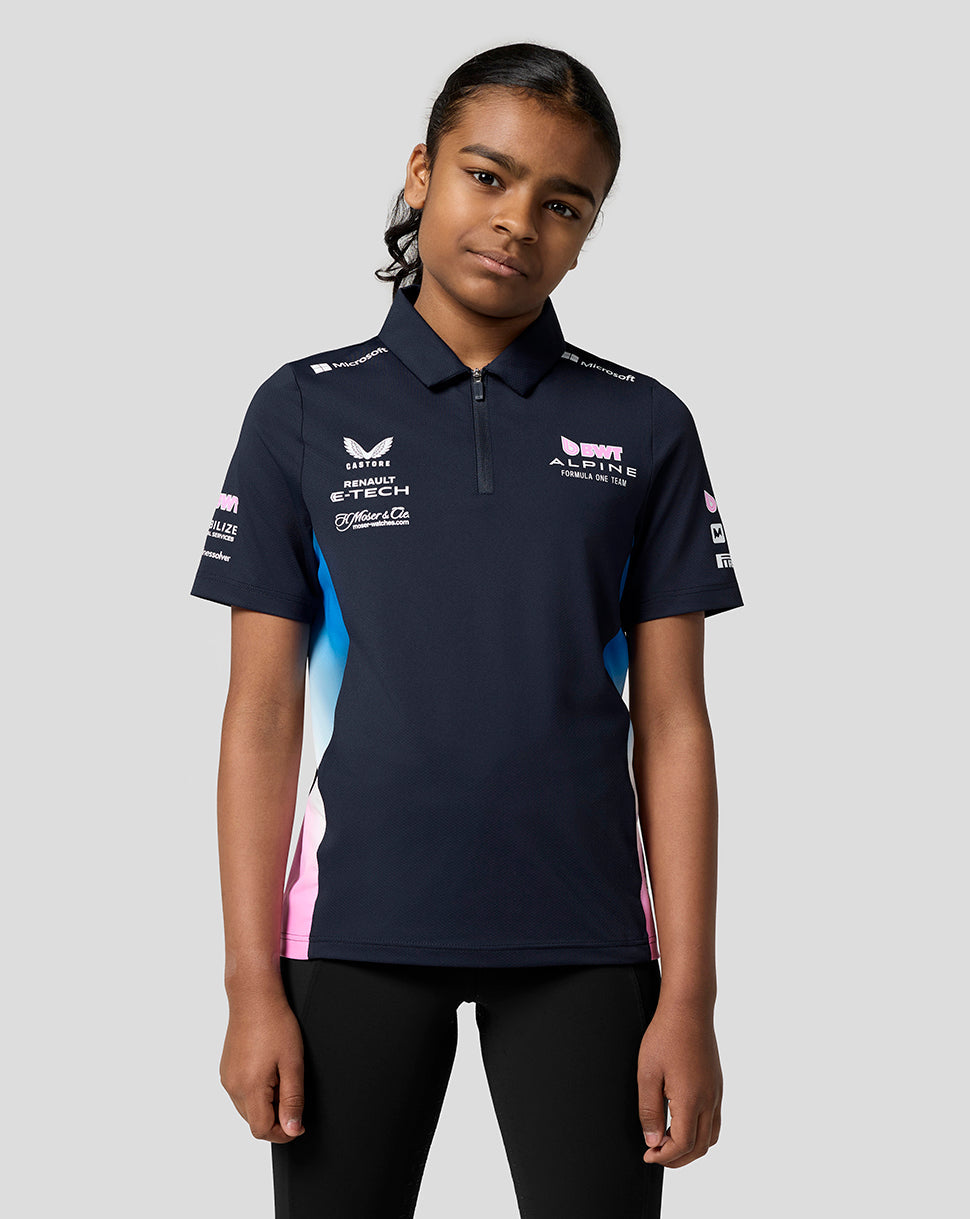 BWT Alpine Formula One Team Official Junior Polo Shirt - Navy