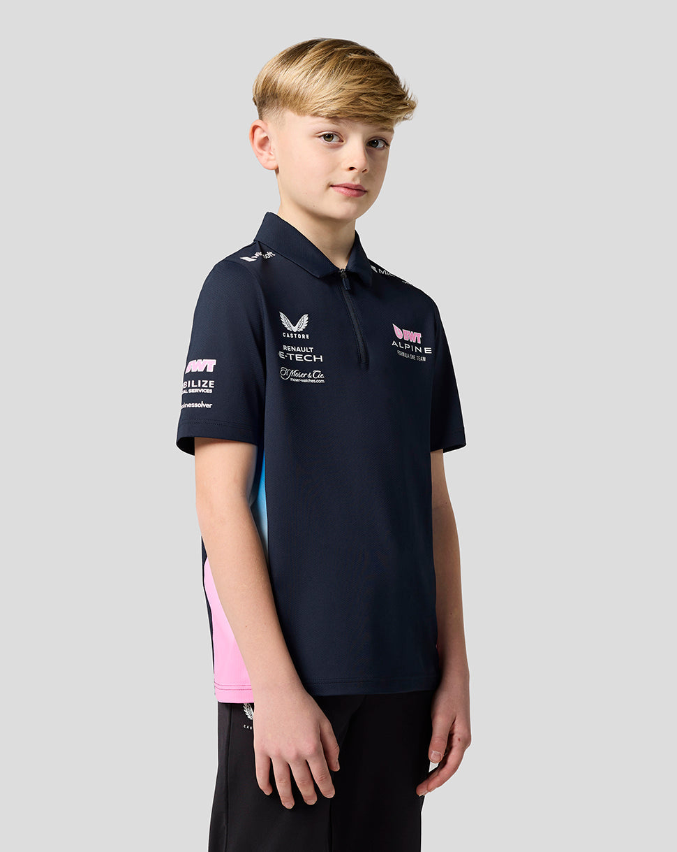 BWT Alpine Formula One Team Official Junior Polo Shirt - Navy