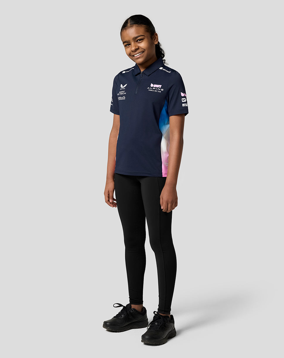 BWT Alpine Formula One Team Official Junior Polo Shirt - Navy